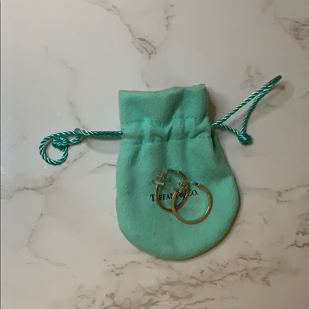 Tiffany T Sterling Silver Hoops